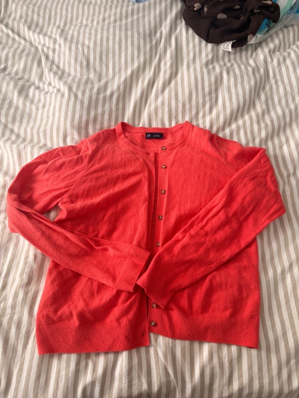 GAP Cash Soft Coral Button-Front Cardigan